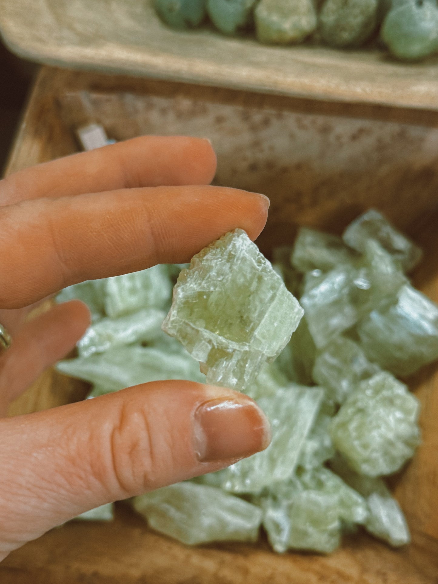 Green Hiddenite raw stone