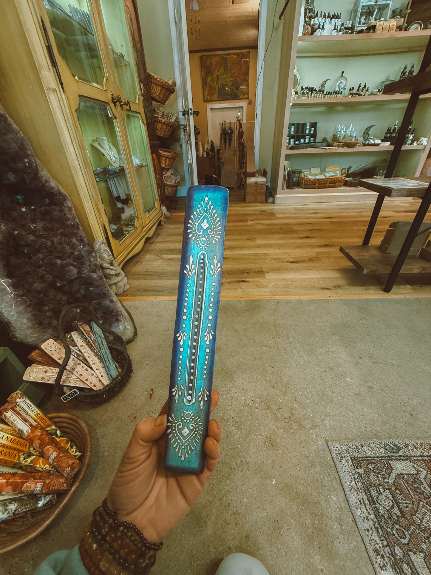 Blue Painted Incense holder