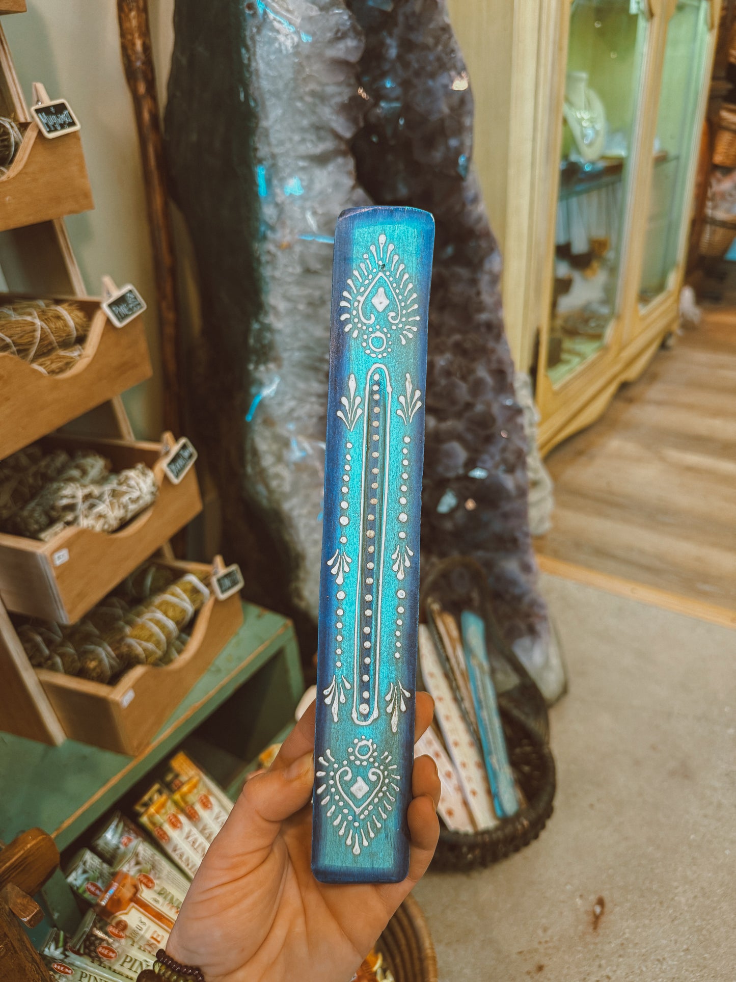 Blue Painted Incense holder