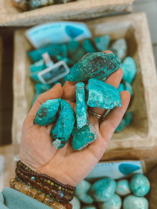 Raw Blue Chrysocolla stone